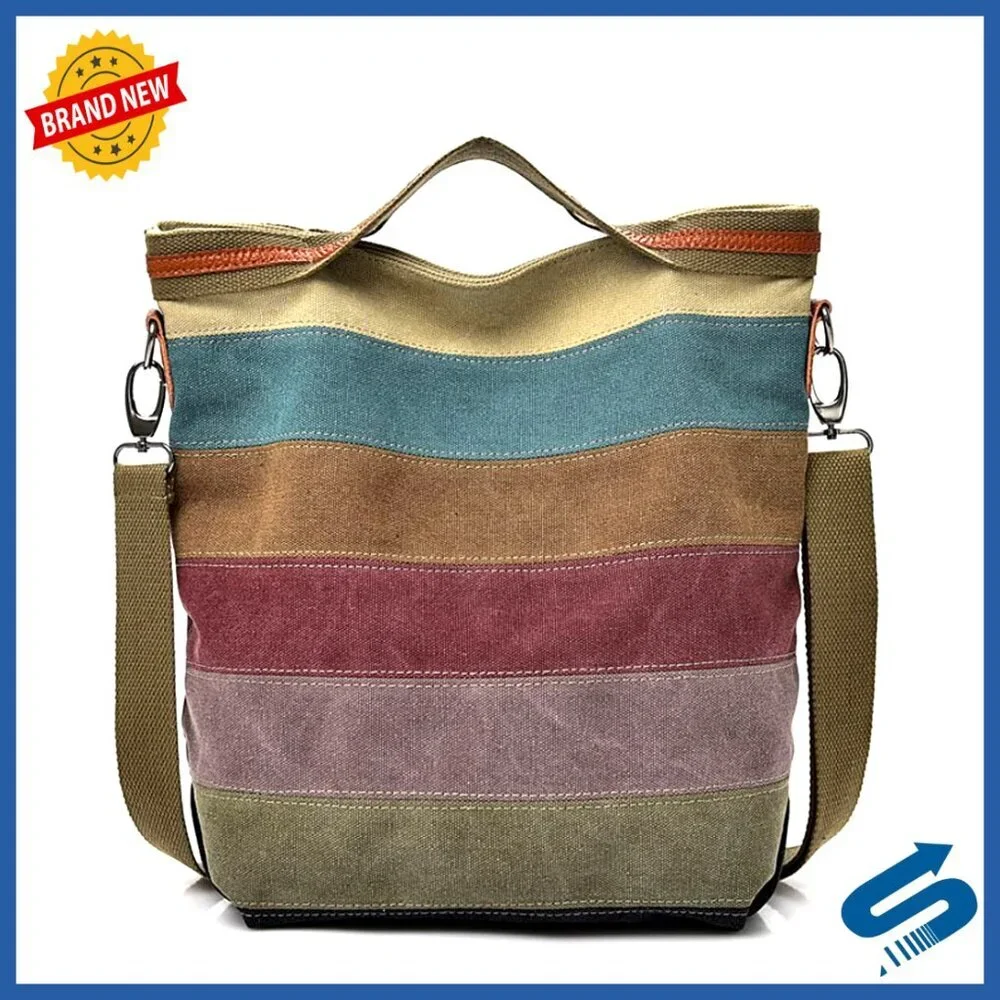 Canvas Hobo Tote Crossbody Bag Large Capacity Casual Purse Adjustable Strap